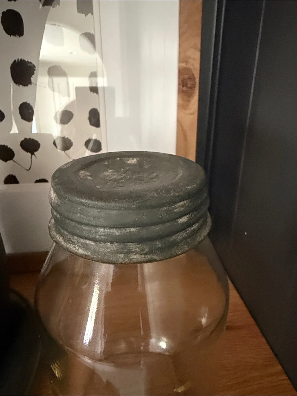 Vintage - Ball Mason Jar with Metal Lid - Clear Glass - Home Accent - Patina